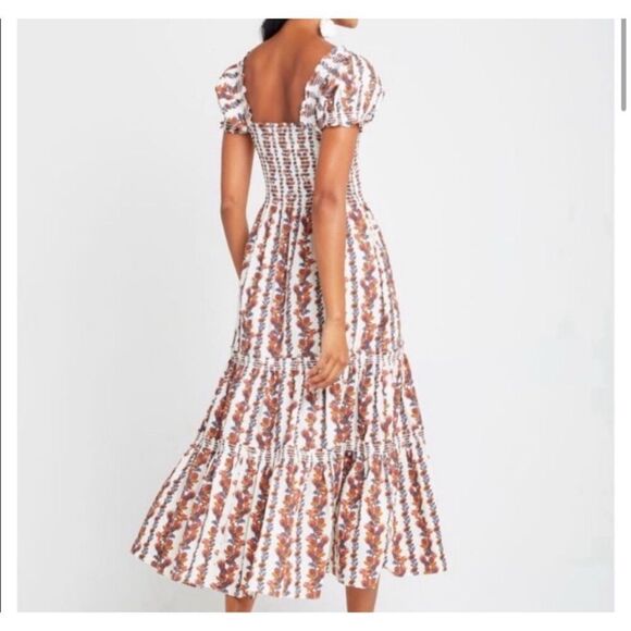 O.p.t Women's Floral Smocked Midi Dress Multicolor Size M Party/Cocktail NWOT - Picture 4 of 9